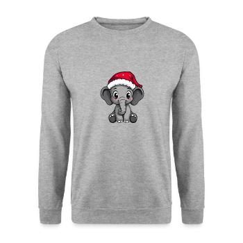Noël mammouth - Sweat-shirt Unisexe - gris chiné - Devant - Alina (178cm) & Michal (187cm)