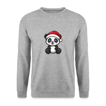 Panda Christmas Cute - Unisex Sweatshirt - salt & pepper - Front - Alina (178cm) & Michal (187cm)