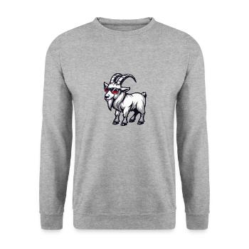 Mountain Goat Comic Cool - Unisex Sweatshirt - salt & pepper - Front - Alina (178cm) & Michal (187cm)