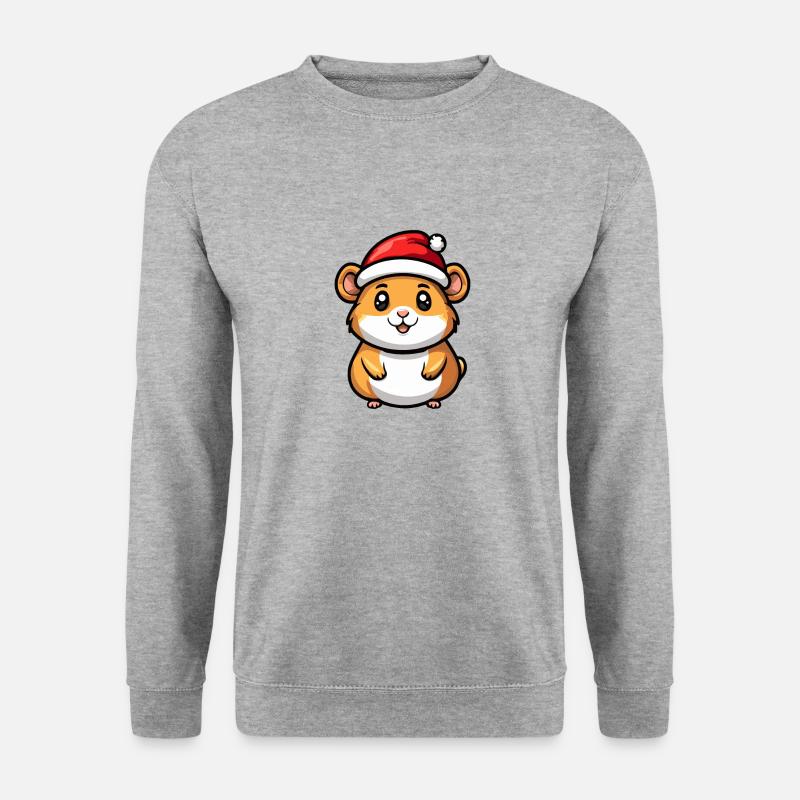 Hamster Weihnachten - Unisex Pullover - Weißgrau meliert