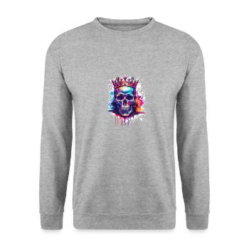 Couronne de crâne de roi - Sweat-shirt Unisexe - gris chiné - Devant - Alina (178cm) & Michal (187cm)