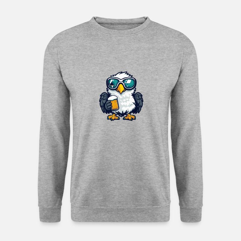 Adler Ski Bier - Unisex Pullover - Weißgrau meliert