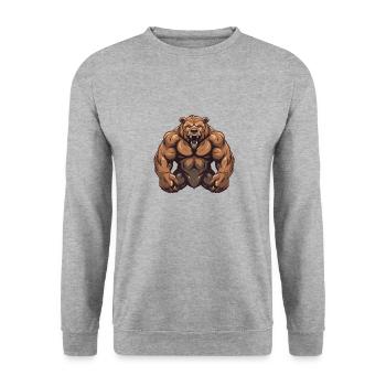 Muscles du grizzli de l’ours - Sweat-shirt Unisexe - gris chiné - Devant - Alina (178cm) & Michal (187cm)