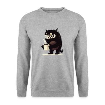 Coffee Monster - Unisex Sweatshirt - salt & pepper - Front - Alina (178cm) & Michal (187cm)