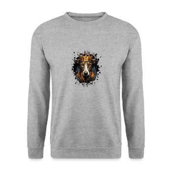 Chien Chien Animal - Sweat-shirt Unisexe - gris chiné - Devant - Alina (178cm) & Michal (187cm)