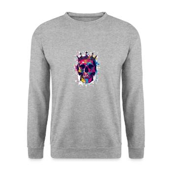 Couronne de crâne de roi - Sweat-shirt Unisexe - gris chiné - Devant - Alina (178cm) & Michal (187cm)