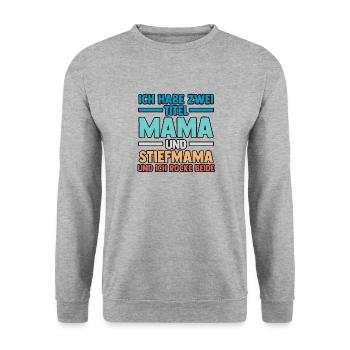 Ich Habe Zwei Titel Mama Und Stiefmama - Unisex Pullover - Weißgrau meliert - Vorne - Alina (178cm) & Michal (187cm)