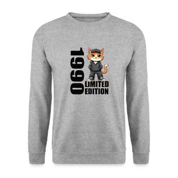 Limited Edition 1990 Geburtstag 1990 Geboren - Unisex Pullover - Weißgrau meliert - Vorne - Alina (178cm) & Michal (187cm)