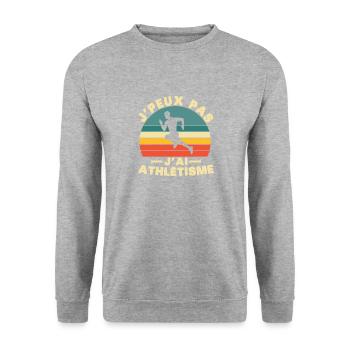 I can't I have athletics - Unisex Sweatshirt - salt & pepper - Front - Alina (178cm) & Michal (187cm)