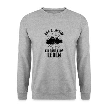 Grand-mère Petite-fille Grand-mère - Sweat-shirt Unisexe - gris chiné - Devant - Alina (178cm) & Michal (187cm)