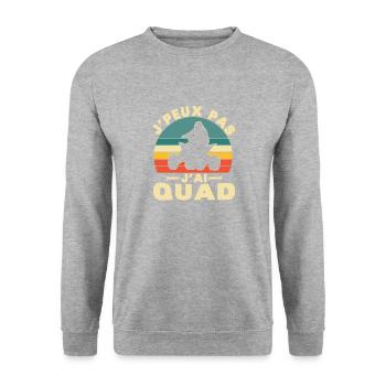 Ich kann kein Quad haben - Unisex Pullover - Weißgrau meliert - Vorne - Alina (178cm) & Michal (187cm)