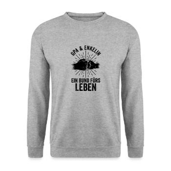 Grandfather Grandpa Grandpa - Unisex Sweatshirt - salt & pepper - Front - Alina (178cm) & Michal (187cm)