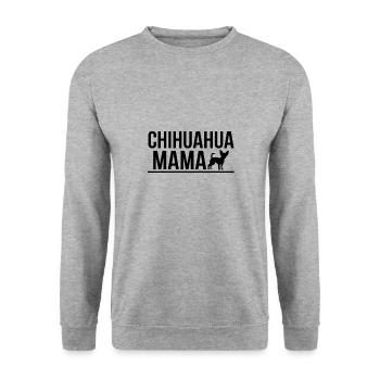 Chihuahua Saying Mom Funny Chihuahua Gift - Unisex Sweatshirt - salt & pepper - Front - Alina (178cm) & Michal (187cm)