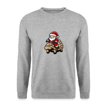 Armadillo Santa Claus Cartoon - Unisex Sweatshirt - salt & pepper - Front - Alina (178cm) & Michal (187cm)