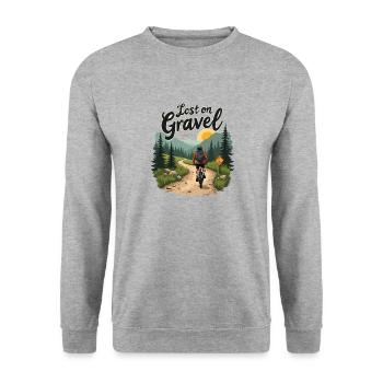 Lost on Gravel Gravel Bike Gravel Bikes - Unisex Sweatshirt - salt & pepper - Front - Alina (178cm) & Michal (187cm)