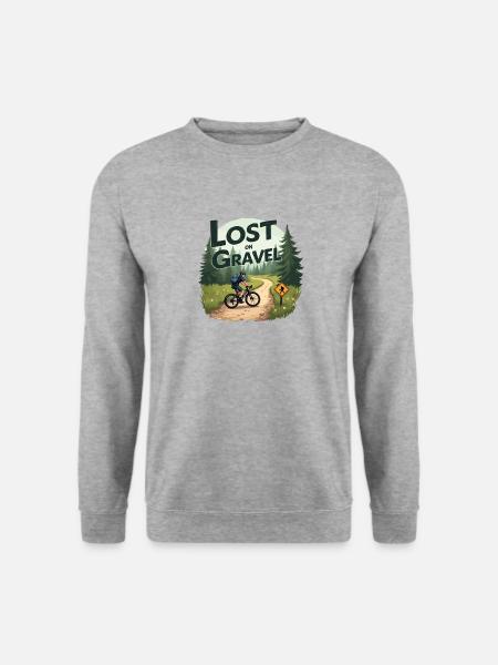 Lost on Gravel Gravelbike Gravelbikes Gravel - Unisex Pullover - Weißgrau meliert