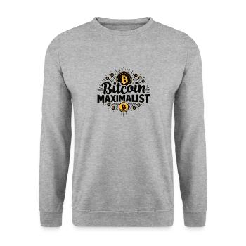 Bitcoin Maximalist – Stylish Crypto Design - Unisex Sweatshirt - salt & pepper - Front - Alina (178cm) & Michal (187cm)