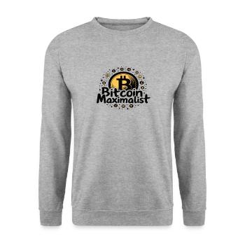 Bitcoin Maximalist – Stylish Crypto Design - Unisex Sweatshirt - salt & pepper - Front - Alina (178cm) & Michal (187cm)