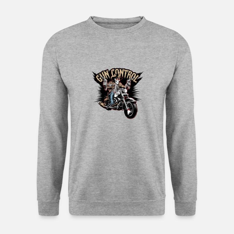 KONTROLLE DER SCHÄDELWAFFE - Unisex Pullover - Weißgrau meliert