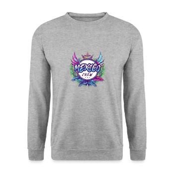 Mexiko Crew Bunt - Unisex Pullover - Weißgrau meliert - Vorne - Alina (178cm) & Michal (187cm)