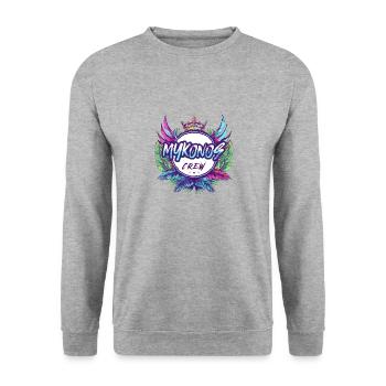 Mykonos Crew Bunt - Unisex Pullover - Weißgrau meliert - Vorne - Alina (178cm) & Michal (187cm)