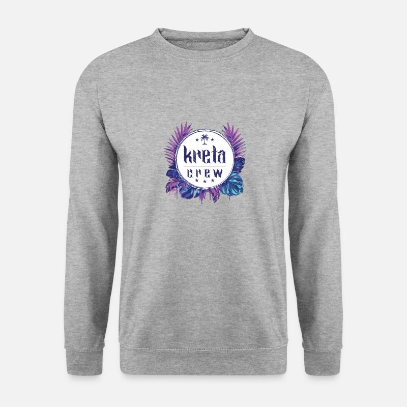 Kreta Crew Bunt - Unisex Pullover - Weißgrau meliert