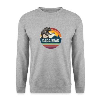 Papa Bear – Retro Design for Bear Lovers - Unisex Sweatshirt - salt & pepper - Front - Alina (178cm) & Michal (187cm)