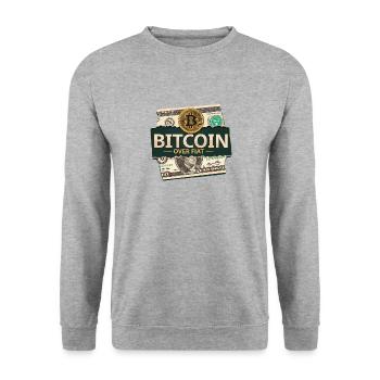 Bitcoin Over – Crypto Design for Enthusiasts - Unisex Sweatshirt - salt & pepper - Front - Alina (178cm) & Michal (187cm)