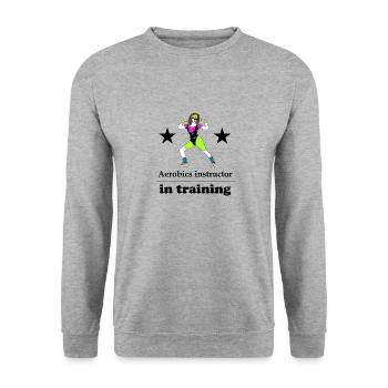 Aerobic-Trainer in Ausbildung - Unisex Pullover - Weißgrau meliert - Vorne - Alina (178cm) & Michal (187cm)