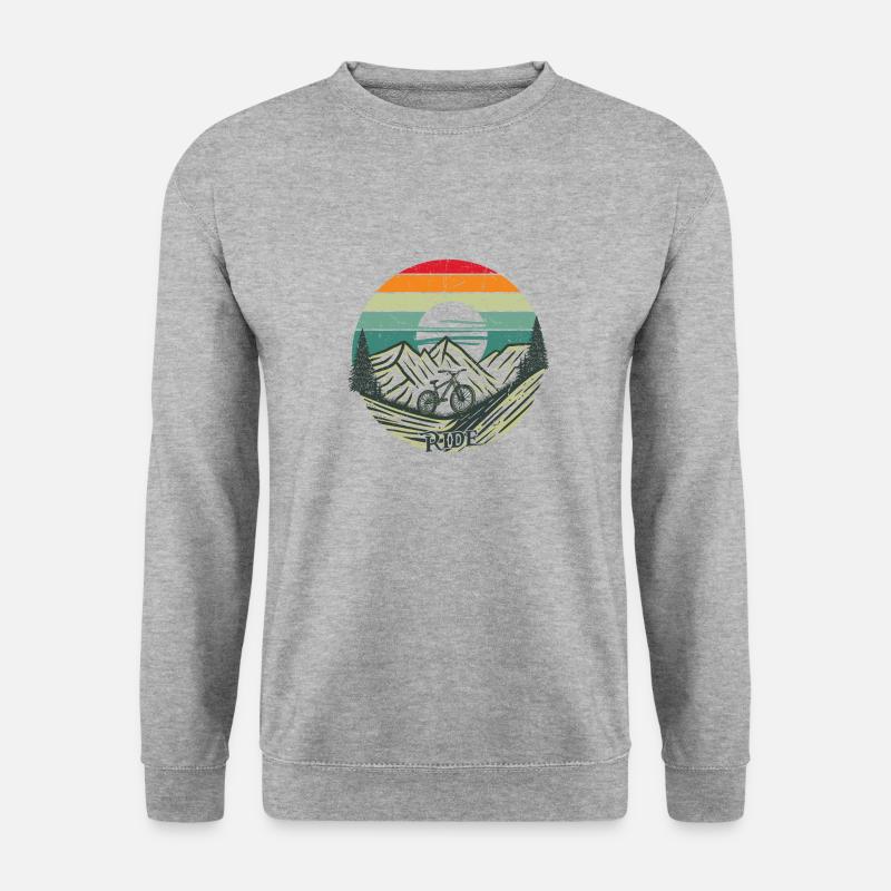 Ride your mountain bike cycling - Unisex Pullover - Weißgrau meliert