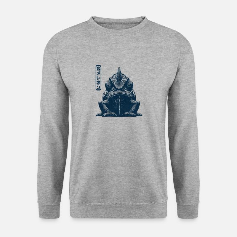 Mürrisches Chamäleon - Unisex Pullover - Weißgrau meliert