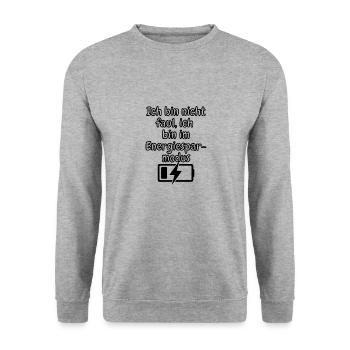 lustiges Spruch T-shirt – Dein Statement-Shirt - Unisex Pullover - Weißgrau meliert - Vorne - Alina (178cm) & Michal (187cm)