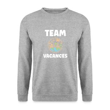 Voyage Humour vacances - Sweat-shirt Unisexe - gris chiné - Devant - Alina (178cm) & Michal (187cm)