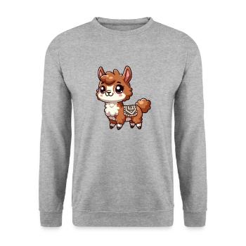Llama child - Unisex Sweatshirt - salt & pepper - Front - Alina (178cm) & Michal (187cm)