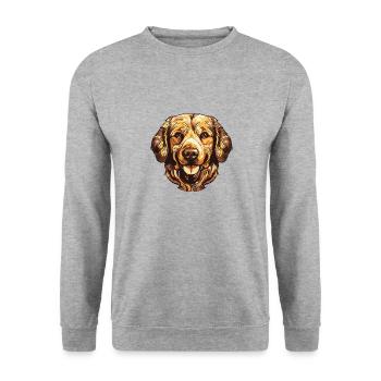 Portrait de chien Golden Retriever - Sweat-shirt Unisexe - gris chiné - Devant - Alina (178cm) & Michal (187cm)