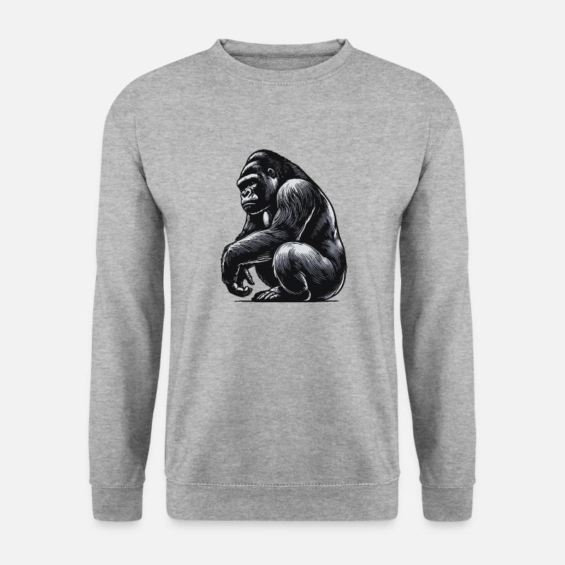 Gorilla - Unisex Pullover - Weißgrau meliert