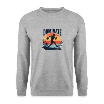 Dominer ou noyer – Motif sportif pour les athlètes - Sweat-shirt Unisexe - gris chiné - Devant - Alina (178cm) & Michal (187cm)
