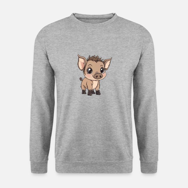 Wildschwein - Unisex Pullover - Weißgrau meliert
