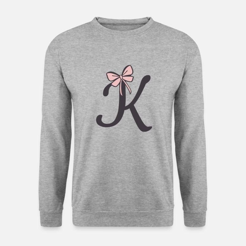 Initial letter K bow - Unisex Sweatshirt - salt & pepper