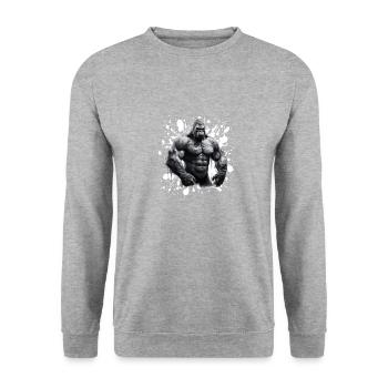 Gorilla Bodybuilding Beast - Unisex Pullover - Weißgrau meliert - Vorne - Alina (178cm) & Michal (187cm)