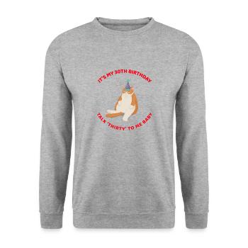 30th birthday - Unisex Sweatshirt - salt & pepper - Front - Alina (178cm) & Michal (187cm)
