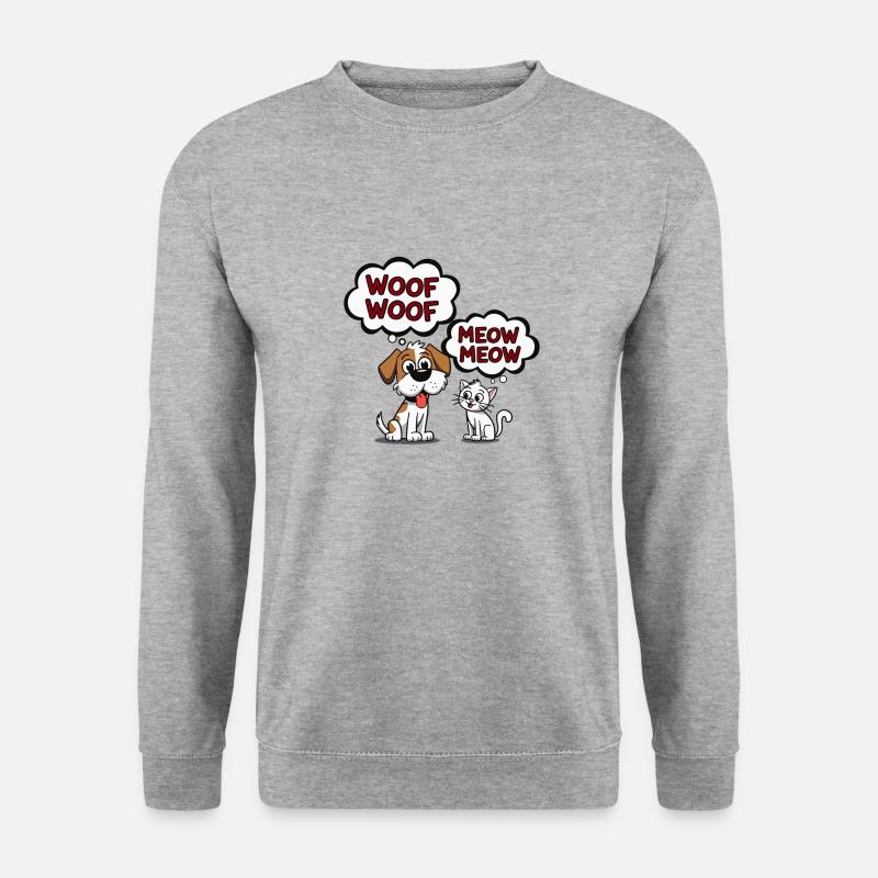 NIEDLICHE HAUSTIERE - Unisex Pullover - Weißgrau meliert