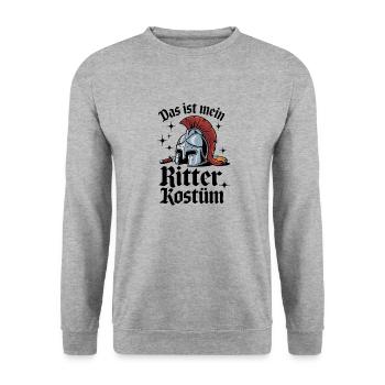 Das ist mein Ritter Kostüm - Unisex Pullover - Weißgrau meliert - Vorne - Alina (178cm) & Michal (187cm)