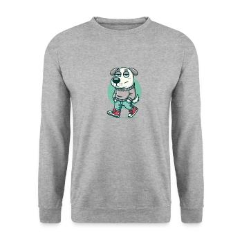 Funny Chilled Dog, Love Dogs - Unisex Sweatshirt - salt & pepper - Front - Alina (178cm) & Michal (187cm)