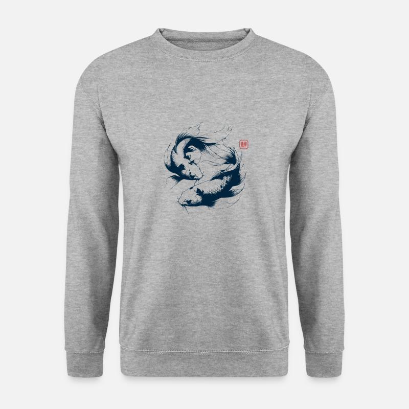 Koi Karpfen Japanese Aesthetic - Unisex Pullover - Weißgrau meliert