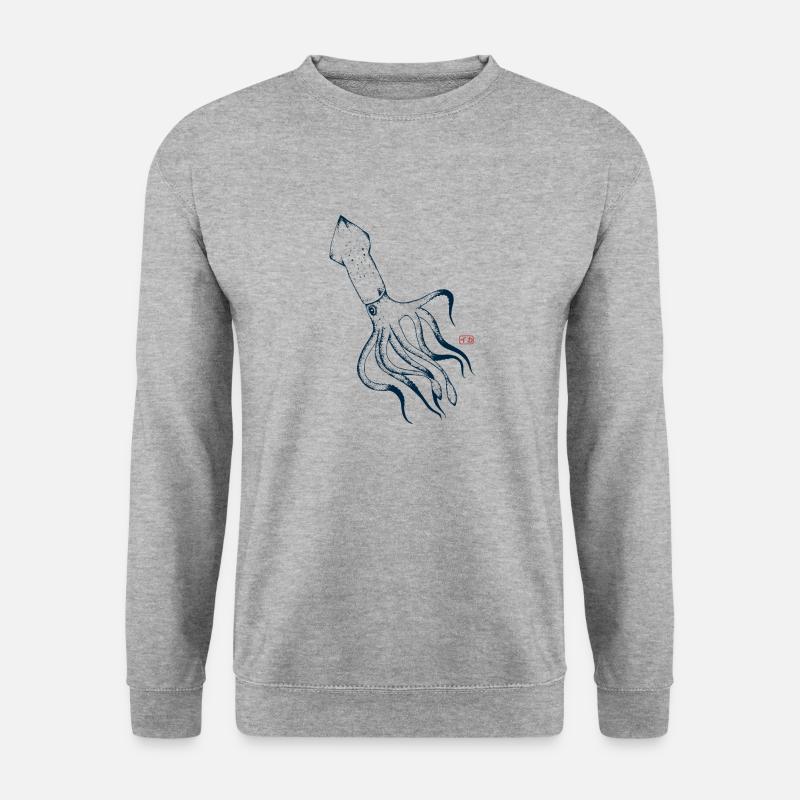 Oktopus - Unisex Pullover - Weißgrau meliert