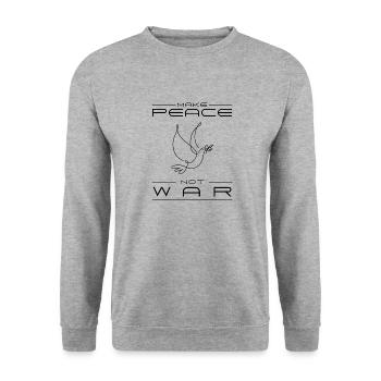 Make Peace Not War Minimalist Art - Unisex Sweatshirt - salt & pepper - Front - Alina (178cm) & Michal (187cm)