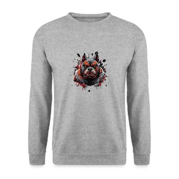 Bulldog Head Dog Portrait Motivation Animal - Unisex Sweatshirt - salt & pepper - Front - Alina (178cm) & Michal (187cm)