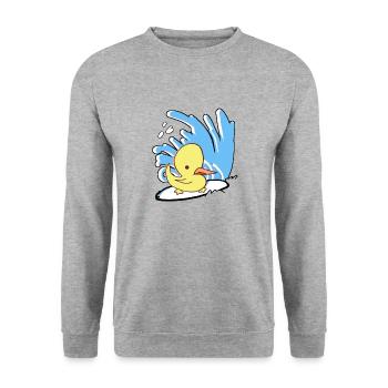 Surfin'Duck - Unisex Sweatshirt - salt & pepper - Front - Alina (178cm) & Michal (187cm)