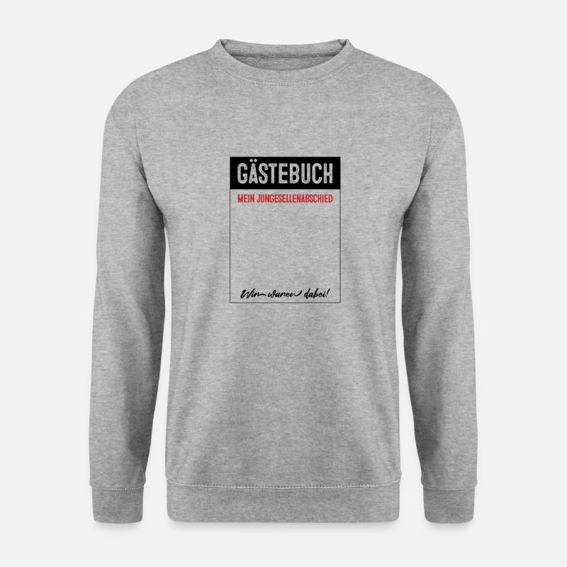 JGA Gästebuch Junggesellenabschied - Unisex Pullover - Weißgrau meliert